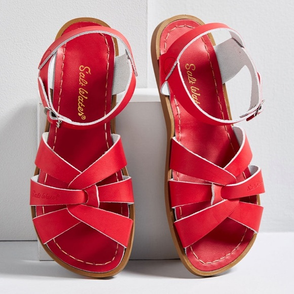 Salt Water Sandals by Hoy Shoes - Salt Water red leather ankle strap sandals flats